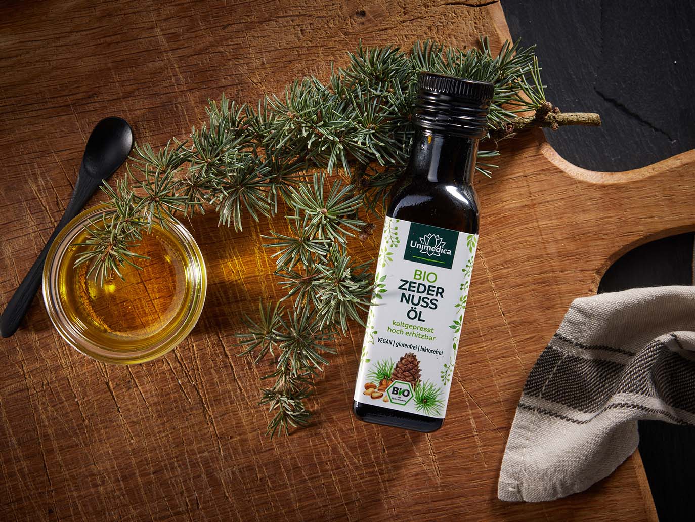 Zedernussöl kaltgepresst Bio - Sibirien - 100 ml - von Unimedica